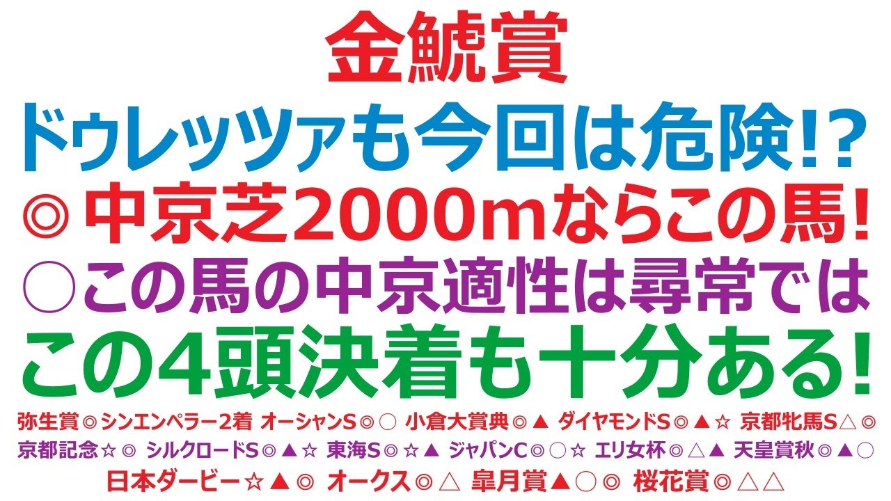 金鯱賞2024予想　ドゥレッツァも今回は危険！？ ◎中京芝2000mならこの馬！ ○この馬の中京適性は尋常ではない。◎○▲☆この4頭決着も十分ある。