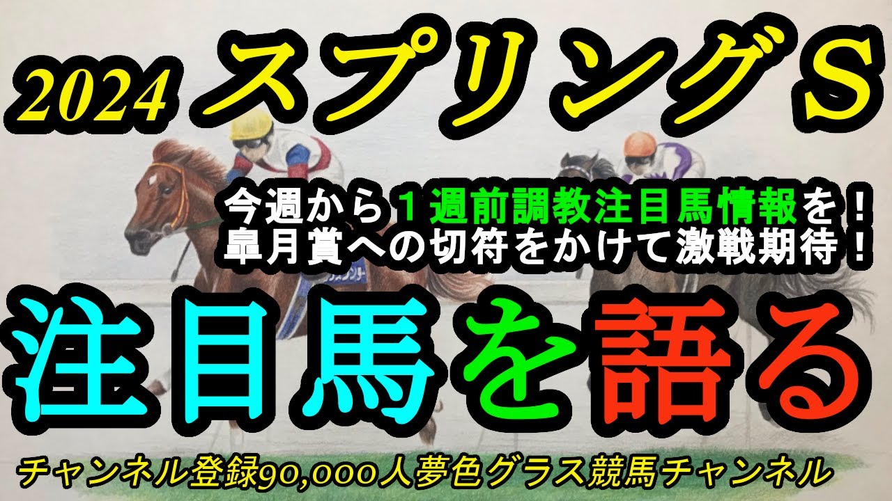 【展望・1週前追い切り注目馬】2024スプリングステークス！今週から1週前追い切り注目馬を発表！皐月賞の切符をかけて激戦期待！