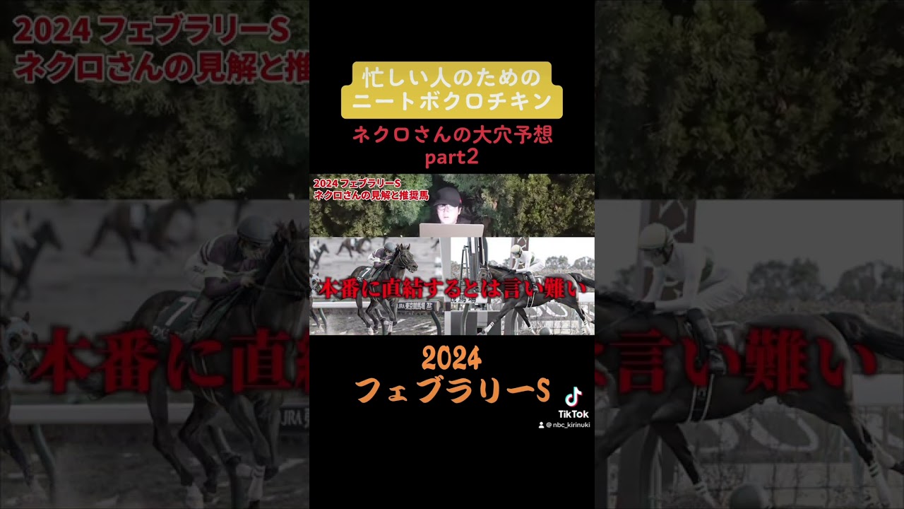 【2024フェブラリーステークス】忙しい人のためのニートボクロチキン#ニートボクロチキン #ネクロ #競馬予想