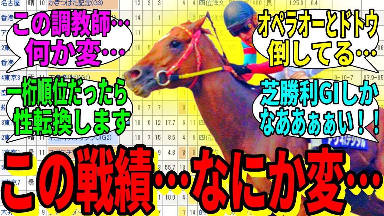 【競馬の反応集】「この戦績…何か変…」に対する視聴者の反応集