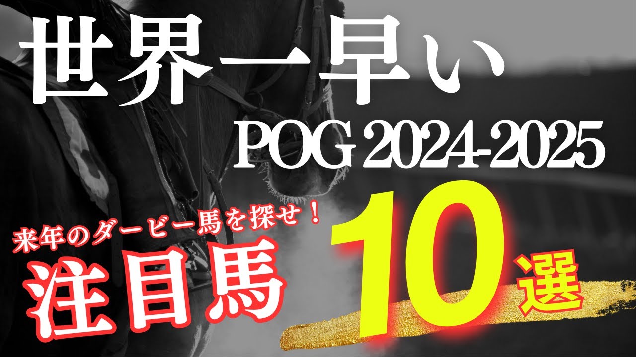 【POG】世界一早いPOG2024-2025注目馬10選！【競馬】