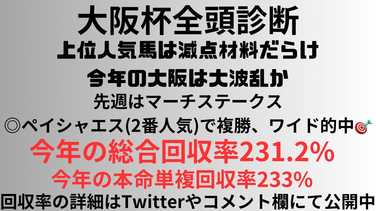 【大阪杯2024】全頭診断 上位人気馬は減点材料だらけ今年の大阪は大波乱か