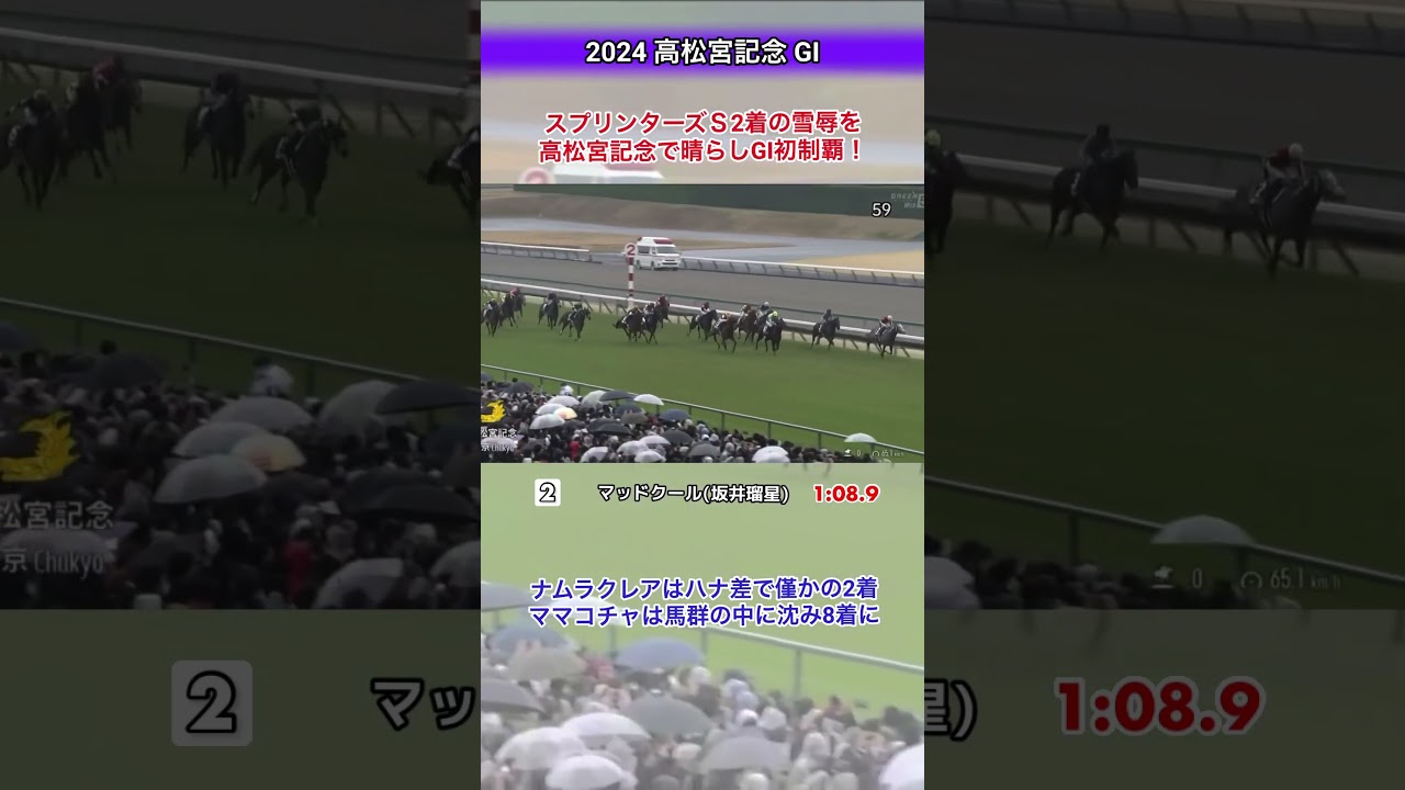 【高松宮記念2024】マッドクールがスプリンターズステークスの雪辱を果たし初重賞&初GI制覇！#gi #jra #競馬 #高松宮記念2024 #マッドクール #坂井瑠星