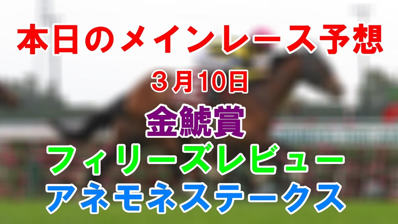 【ゆっくり競馬】2024年3月10日メインレース予想　金鯱賞・フィリーズレビュー・アネモネステークス