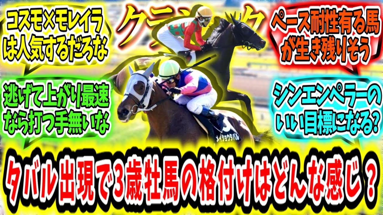 『タバル出現で現時点の3歳牡馬の格付けはどんな感じ？』に対するみんなの反応【競馬の反応集】