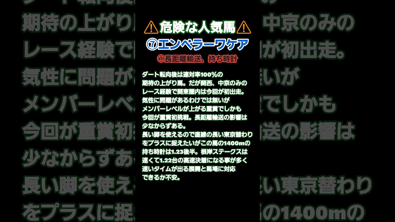#競馬 #危険な人気馬 根岸ステークス2024