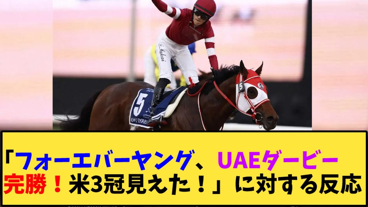 【競馬】｢フォーエバーヤング、UAEダービー完勝！米3冠見えた！」に対する反応【反応集】
