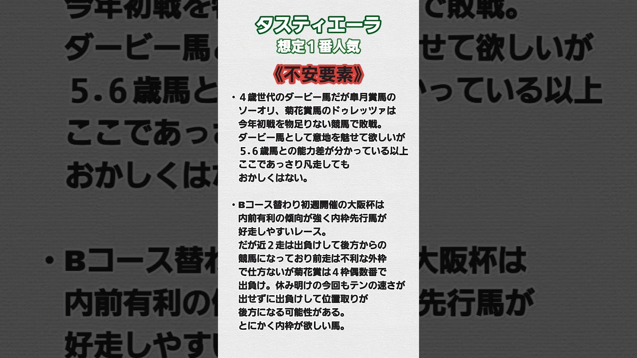 #競馬 #競馬予想 #大阪杯2024