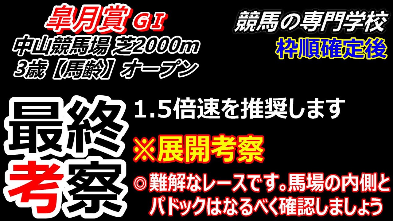 【皐月賞2024】展開考察付き最終考察 逃げるメイショウタバルがカギ 馬場の内側の芝は要チェックです
