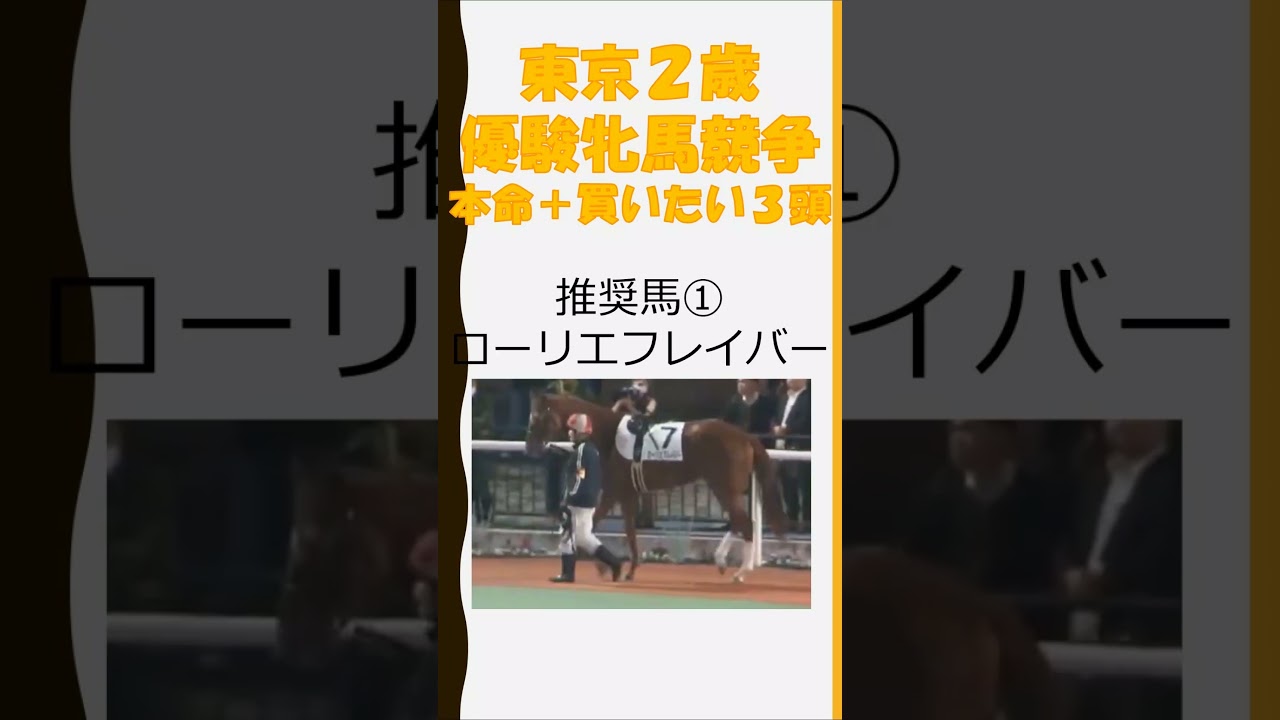 【競馬予想】東京２歳優駿牝馬競争の本命＋買いたい馬３頭#shorts