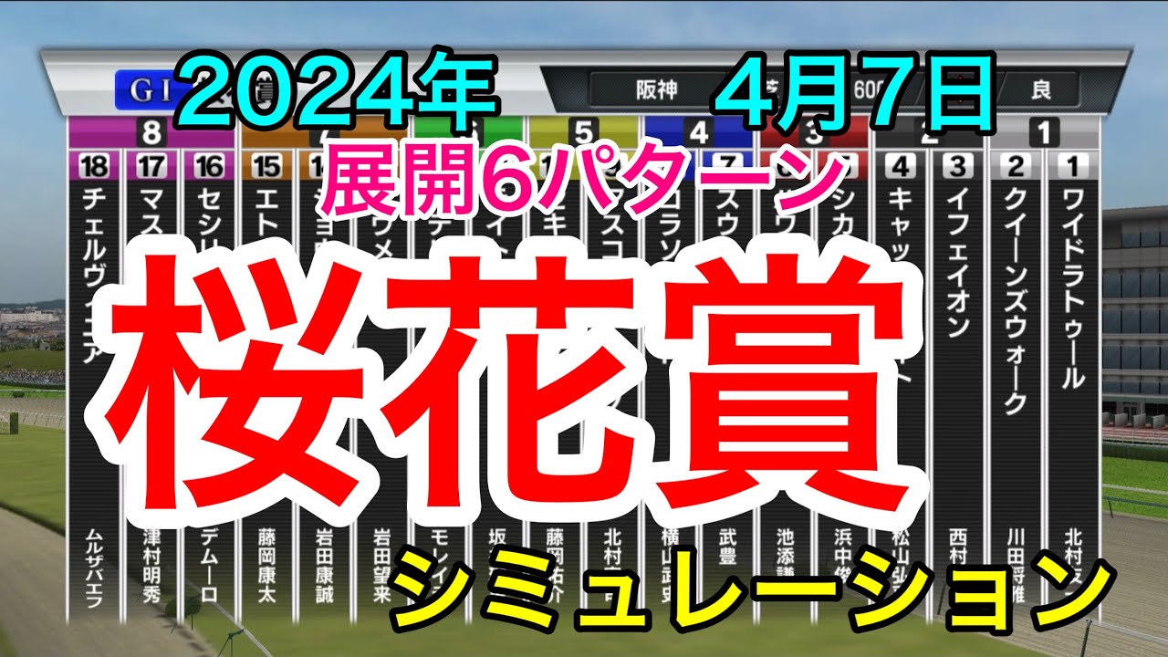 桜花賞2024 シミュレーション 《展開6パターン》【 競馬予想 】【 桜花賞2024予想 】