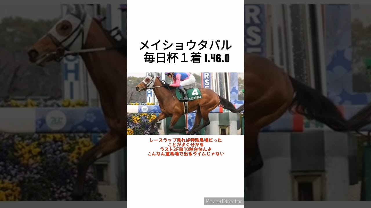 【皐月賞2024】メイショウタバル 毎日杯１着 1.46.0 （重馬場）←これ　#競馬