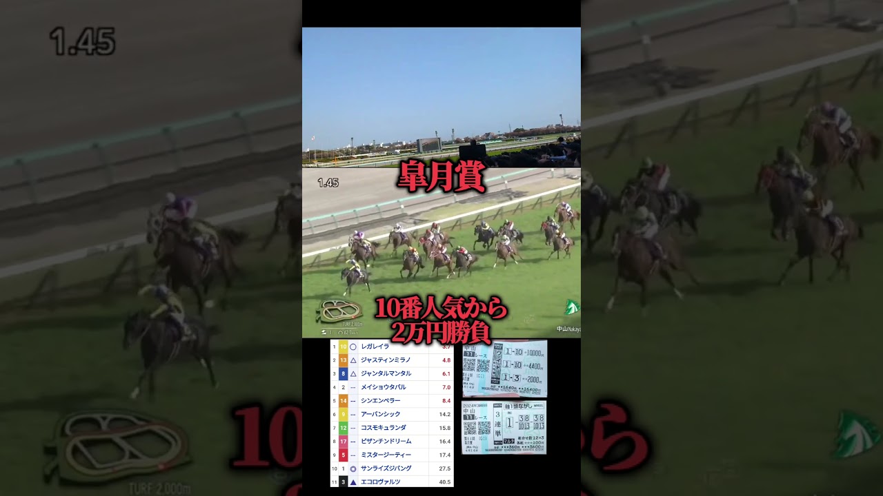 皐月賞現地勝負！穴馬から2万円勝負した結果#shots#競馬#競馬勝負