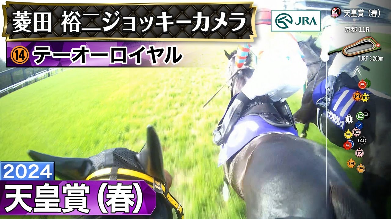 【ジョッキーカメラ】テーオーロイヤル騎乗の菱田裕二騎手ジョッキーカメラ映像｜2024年天皇賞（春）｜JRA公式