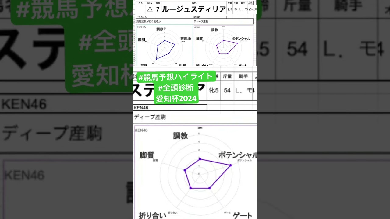 #ルージュスティリア　#愛知杯2024 #競馬予想ハイライト #全頭診断