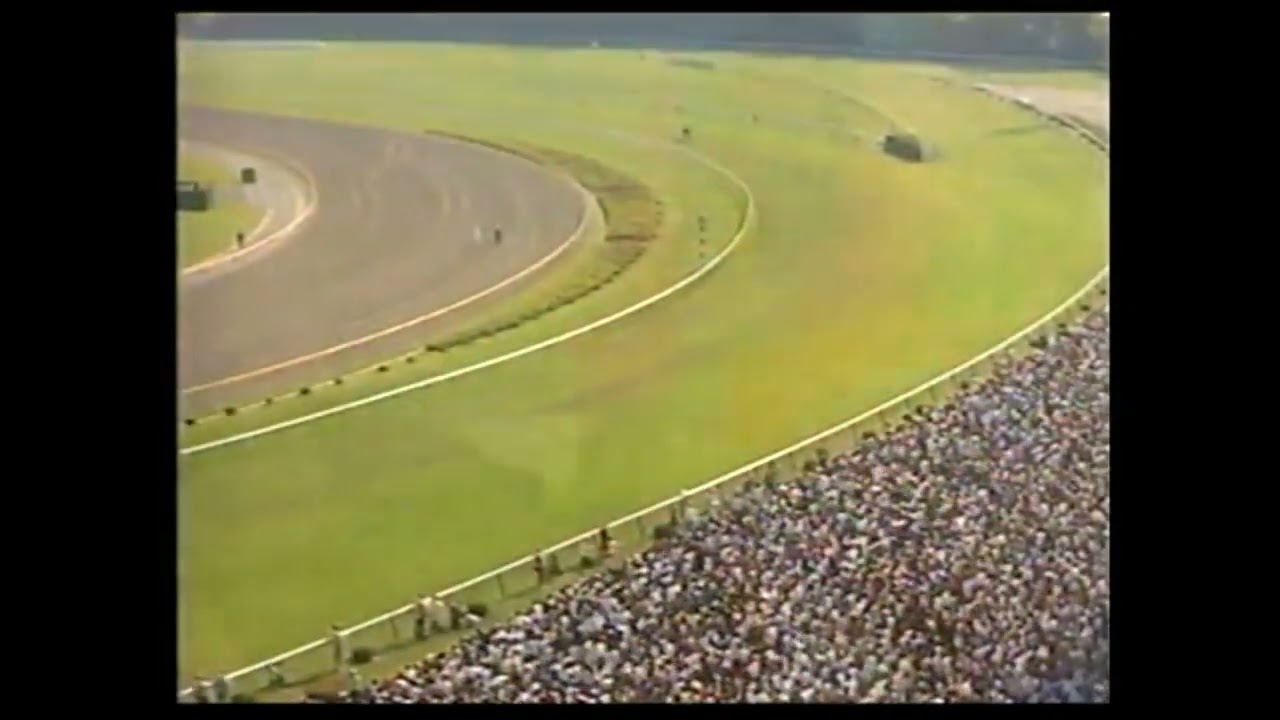 「１９万人のナカノ・コール」第57回　東京優駿（日本ダービー）（ＧⅠ）アイネスフウジン　中野栄治　ウイニングラン　1990.5.27　　出走馬：ハクタイセイ、メジロライアン、ホワイトストーン他