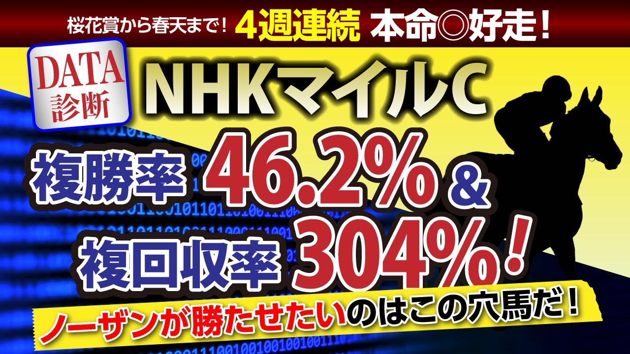 【2024年 NHKマイルカップをデータで的中！】天皇賞・春は◎テーオーロイヤル１着で本命馬が４週連続で馬券内に好走！　今週は複勝回収率304％の穴馬で勝負!?