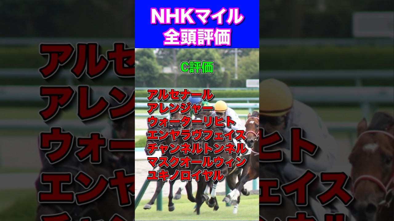 【NHKマイル2024全頭評価】先週S評価テーオーロイヤル1着🔥