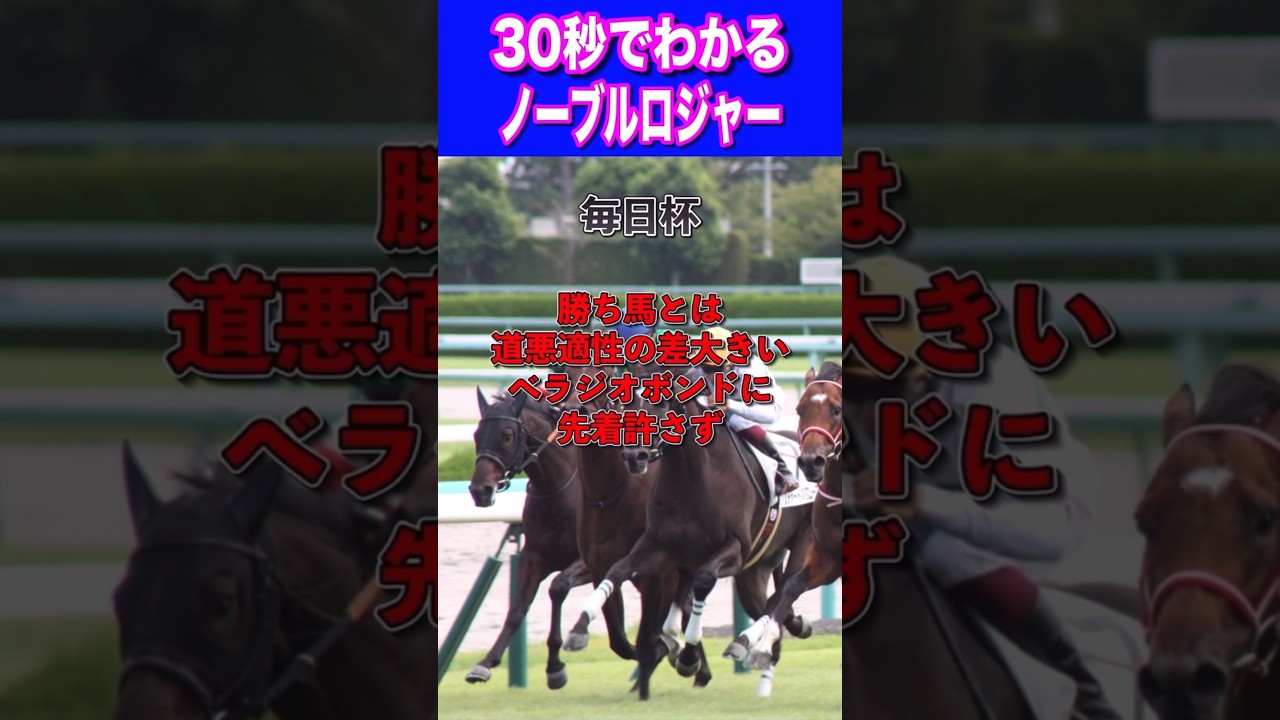 【NHKマイル2024】30秒でわかるノーブルロジャー