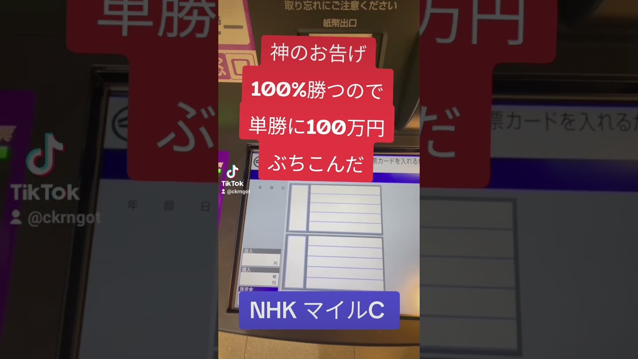 100%勝つのでNHK マイルC 単勝100万円前日投票！ #nhkマイルC