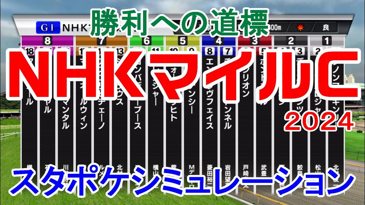 NHKマイルカップ2024 枠順確定後シミュレーション 【スタポケ】【競馬予想】【展開予想】適正距離に戻った2歳牡馬王者ジャンタルマンタルの走りに注目！！