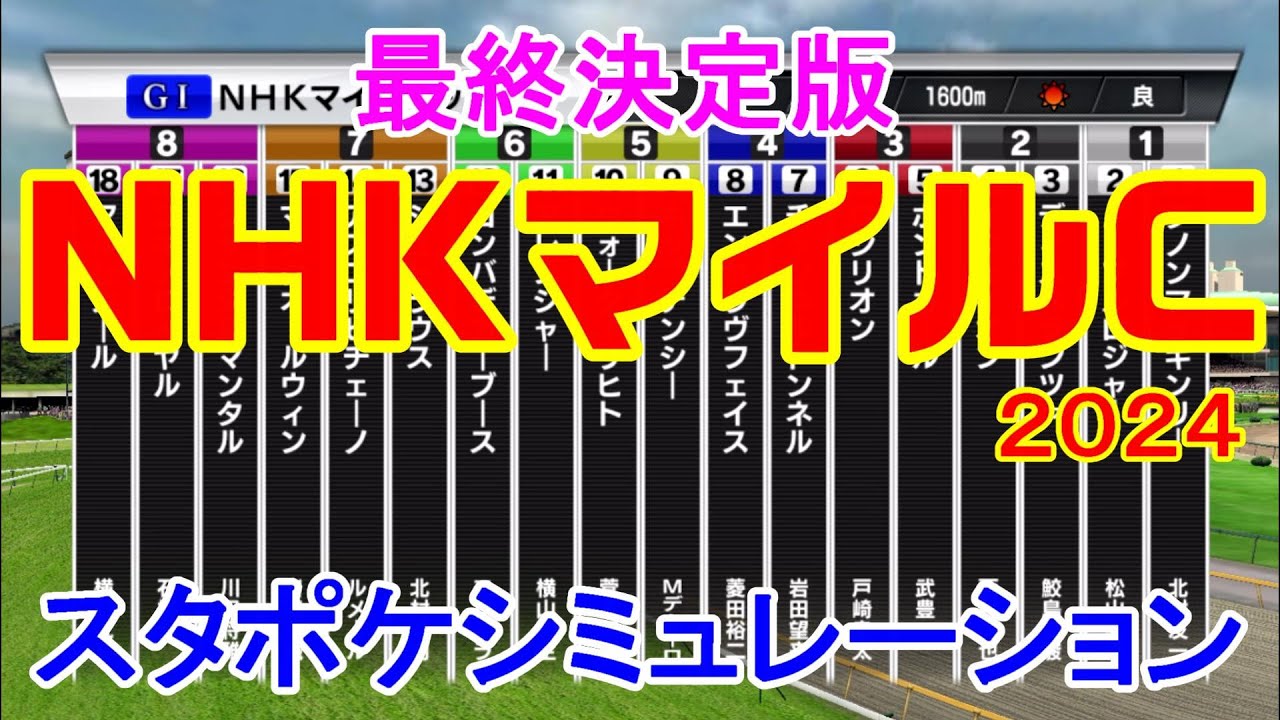 【最終決定版】NHKマイルカップ2024 スタポケシミュレーション【競馬予想】【展開予想】