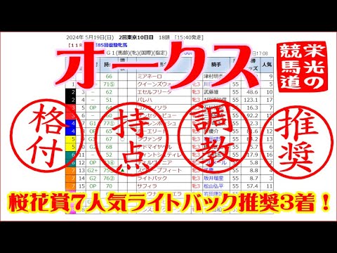 【オークス2024予想】桜花賞7人気ライトバック推奨3着！オークスも渾身の穴馬を推奨します！馬場傾向×ペースで予想する「勝ちポジ予想」推奨馬