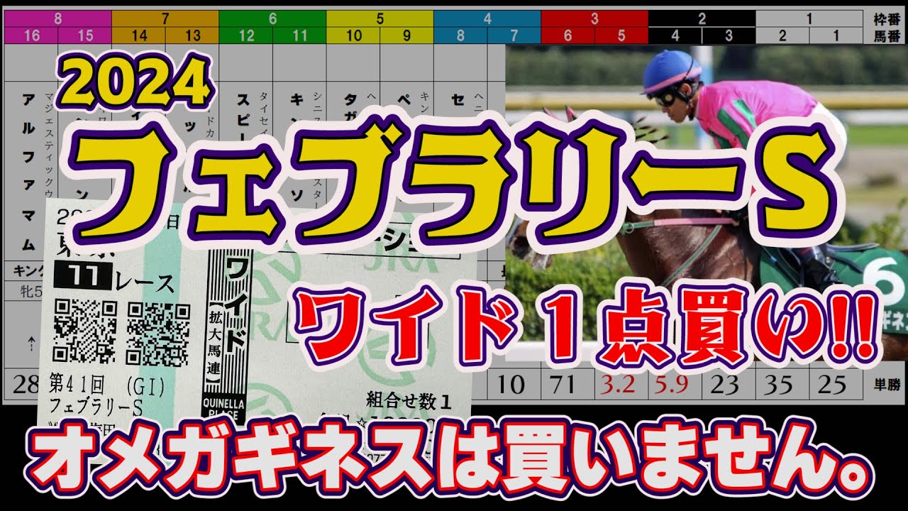 【2024フェブラリーＳ】不安要素まるで無し！この２頭で決まり!!