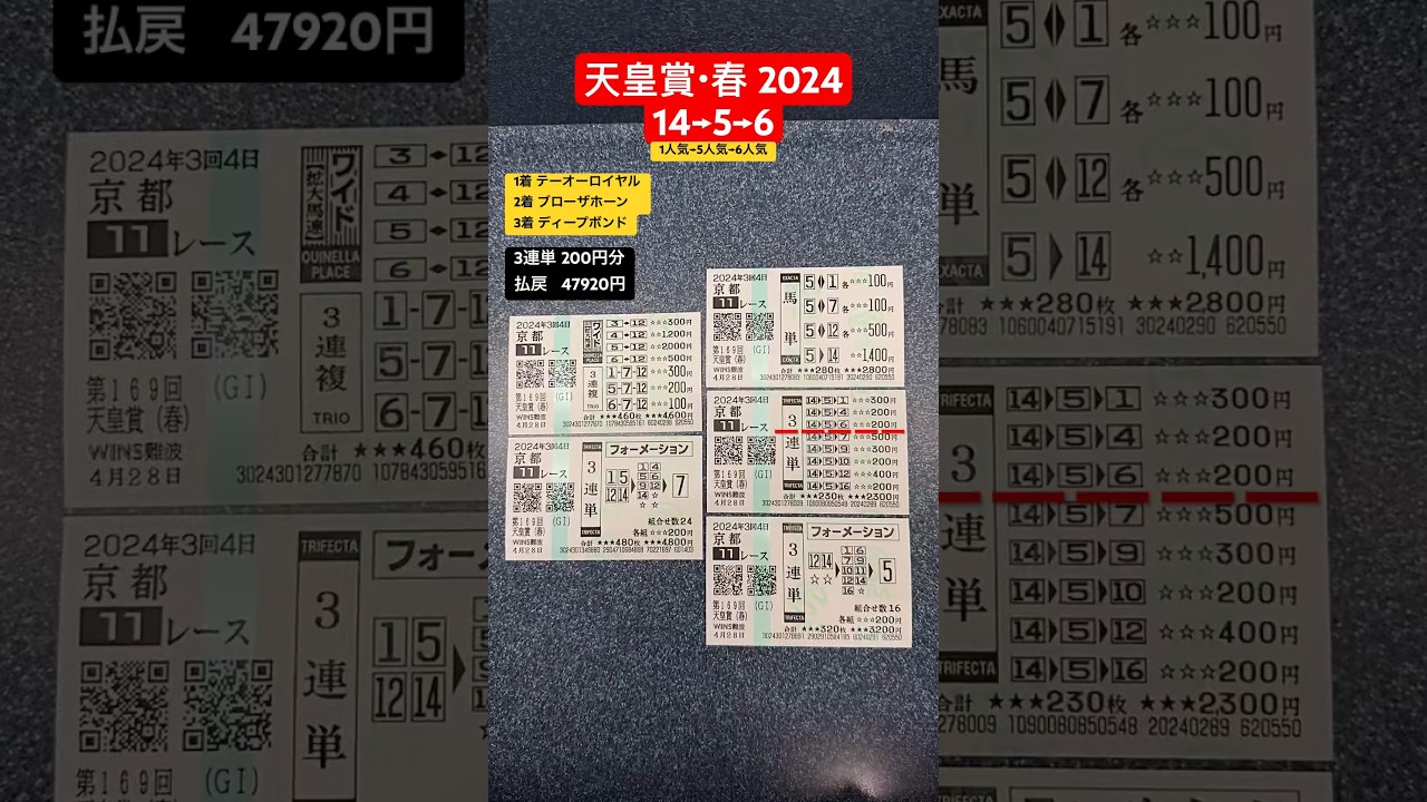 天皇賞春2024【競馬結果】やはり血統だったのか!?  １着はテーオーロイヤルが逃げ残り。悲願のG1タイトルを獲得です！　#天皇賞春 #2024 #競馬
