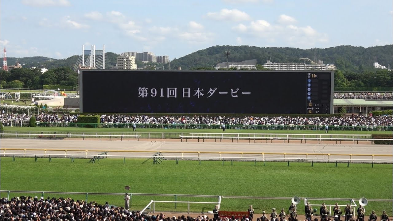 【日本ダービー2024】レース前のカッコいい煽りV〜ファンファーレ生演奏【現地映像】