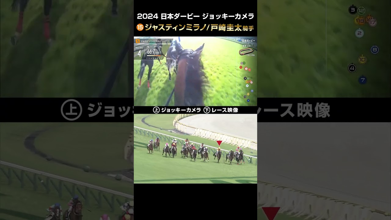 【ジョッキーカメラ×レース映像】2024年日本ダービー ジャスティンミラノ 戸崎圭太騎手 #shorts ｜JRA公式