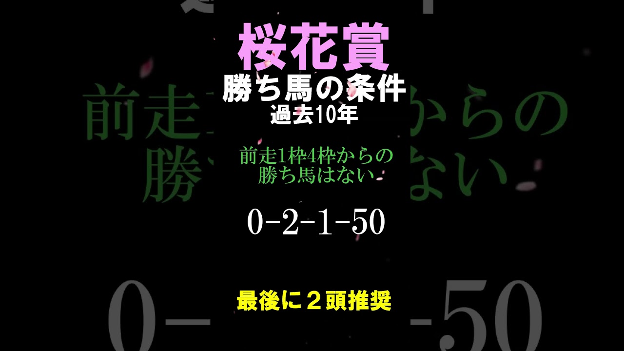 【桜花賞】勝ち馬の条件　#桜花賞2024　#桜花賞　#競馬　#競馬予想　#阪神牝馬ステークス2024　#ニュージーランドトロフィー2024
