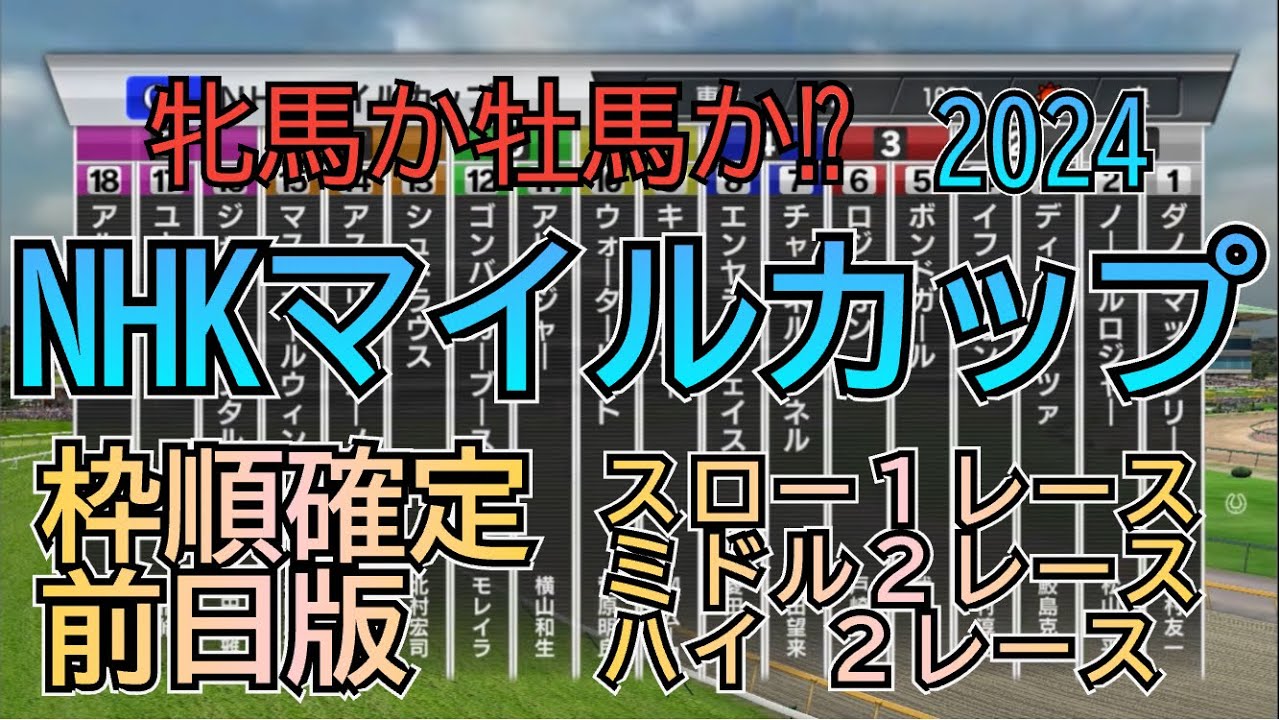 NHKマイルカップ 2024 G1 前日版 シミュレーション 3歳マイル頂点は⁉︎ 5レース