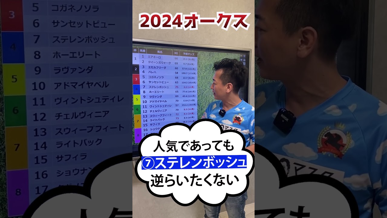 ワンポイント予想～オークス2024 #ステレンボッシュ #ライトバック #スウィープフィート