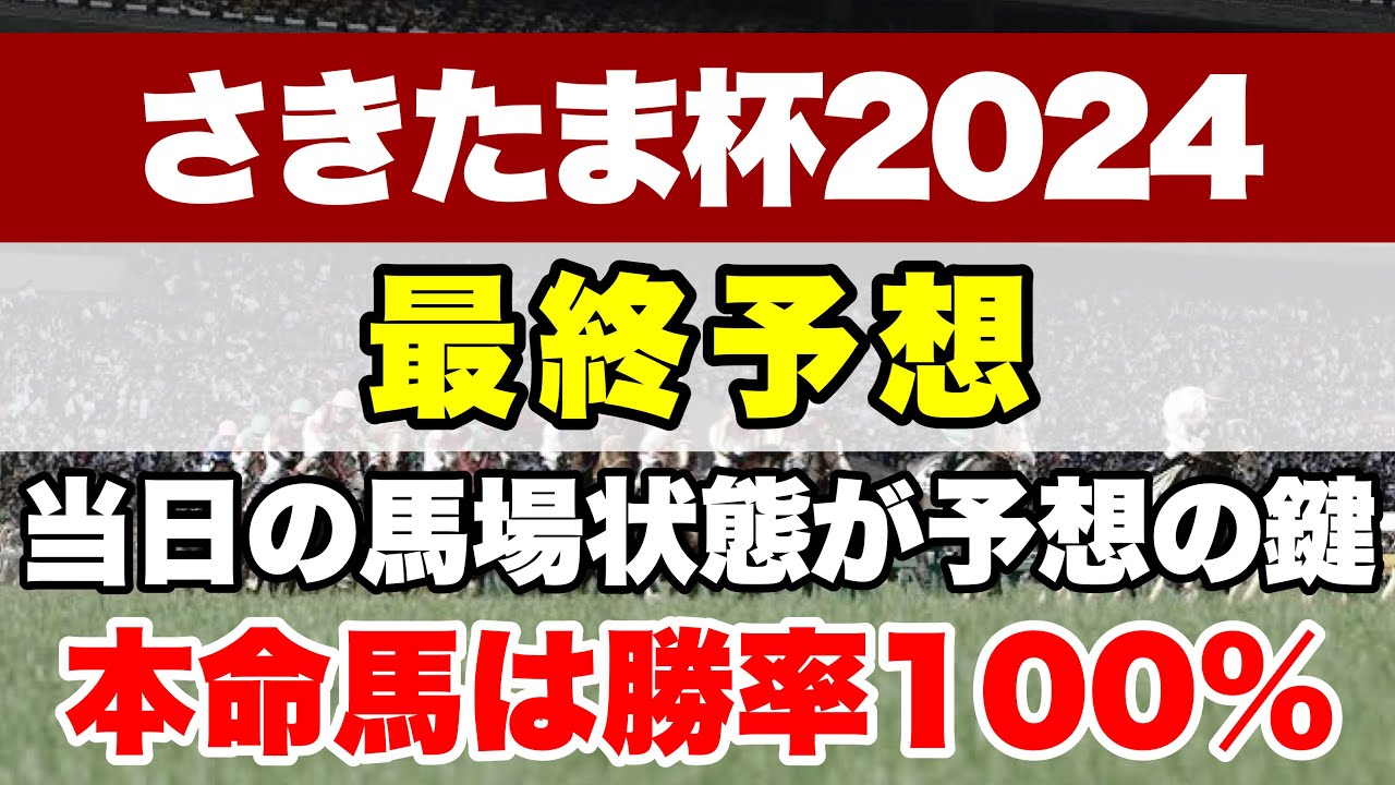 【さきたま杯2024】馬場が渋れば勝率100%の最強馬!! 当日の馬場がどこまで回復するかが重要【最終予想】