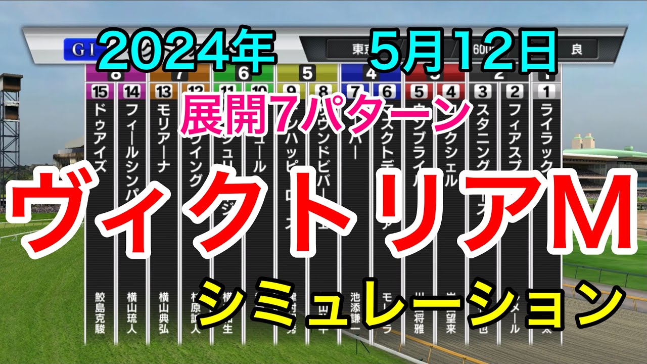 ヴィクトリアマイル2024 シミュレーション 《展開7パターン》【 競馬予想 】【 ヴィクトリアM2024 予想 】