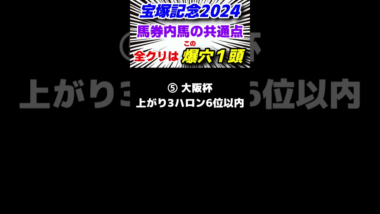 宝塚記念2024【大阪杯組が超激アツ】今回の馬券内候補はズバリこの爆穴１頭！ #shorts