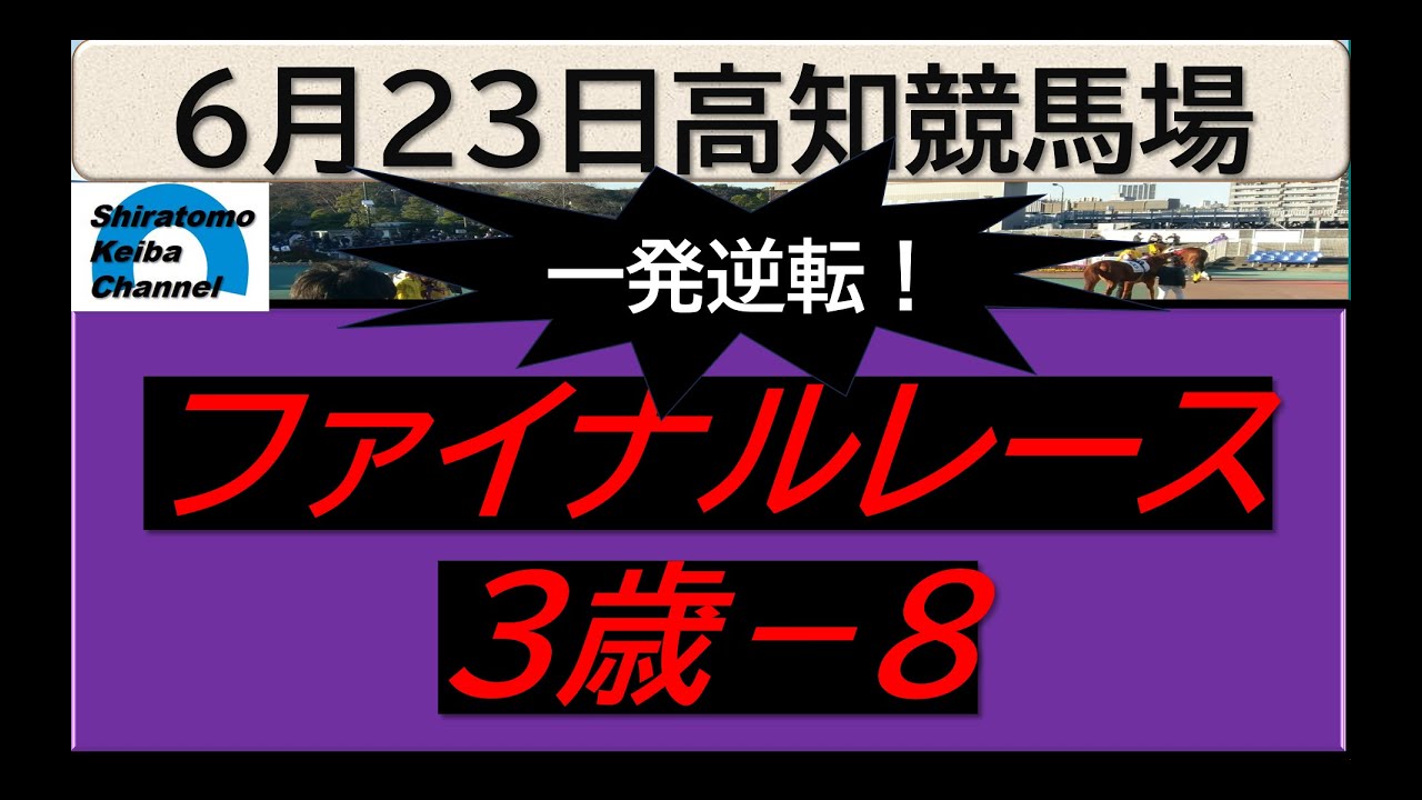 【競馬予想】ファイナルレース３歳ー８！～２０２４年６月２３日 高知競馬場 ：６－４４