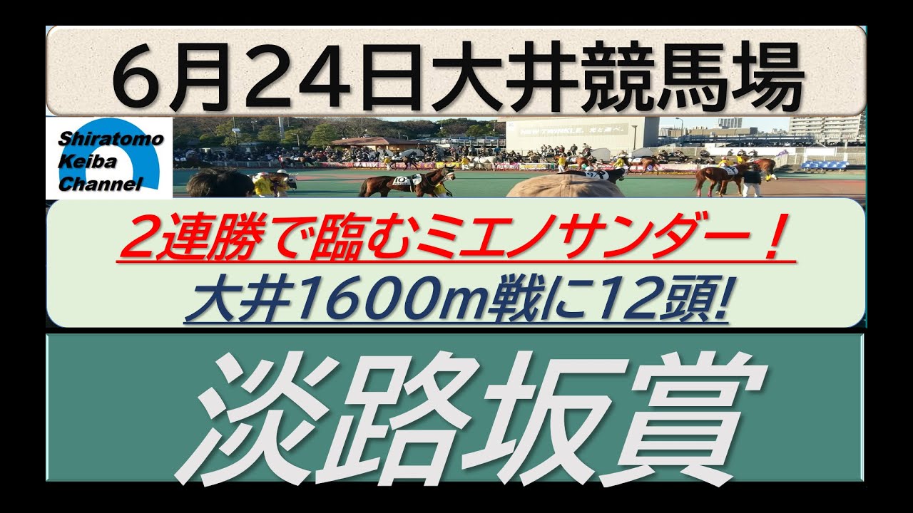 【競馬予想】淡路坂賞！～２０２４年６月２４日 大井競馬場 ：６－５２
