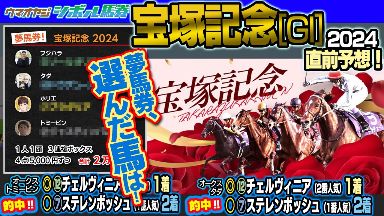 【宝塚記念 2024】♯147 ウマオヤジ予想！2024.6.23 ON AIR