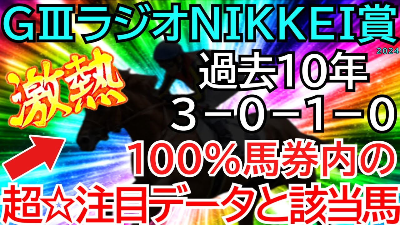 GⅢラジオNIKKEI賞2024【競馬予想】１００％馬券内のデータを見つけました☆今年も継続なら唯一該当のこの馬だ！🏇