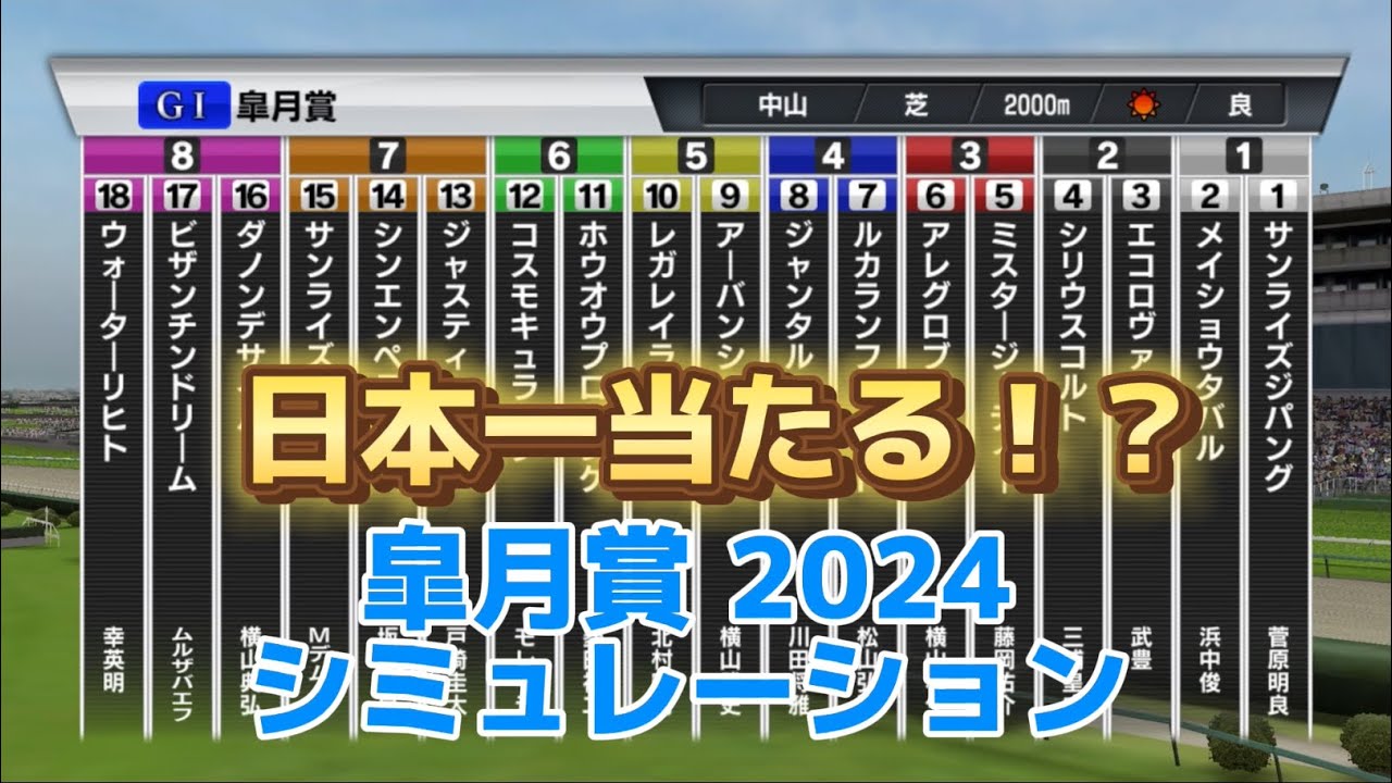 日本一当たる！？皐月賞2024 シミュレーション