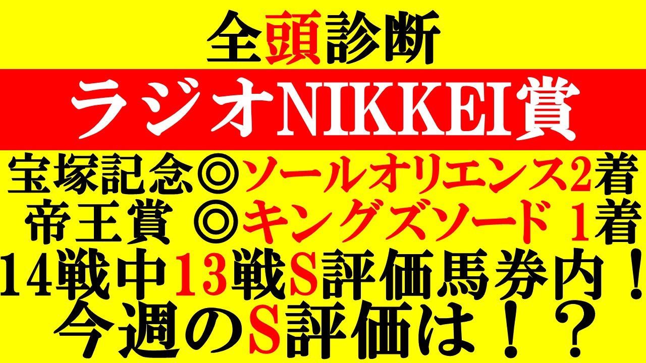 【ラジオNIKKEI賞 全頭診断 2024】14戦中13戦S評価馬券内(2024年全頭診断)