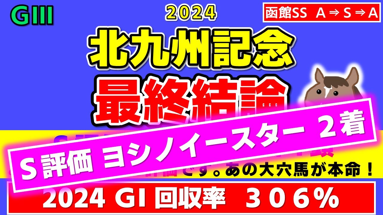 【北九州記念 2024 最終結論】今年も荒れます！本命はあの大穴馬！