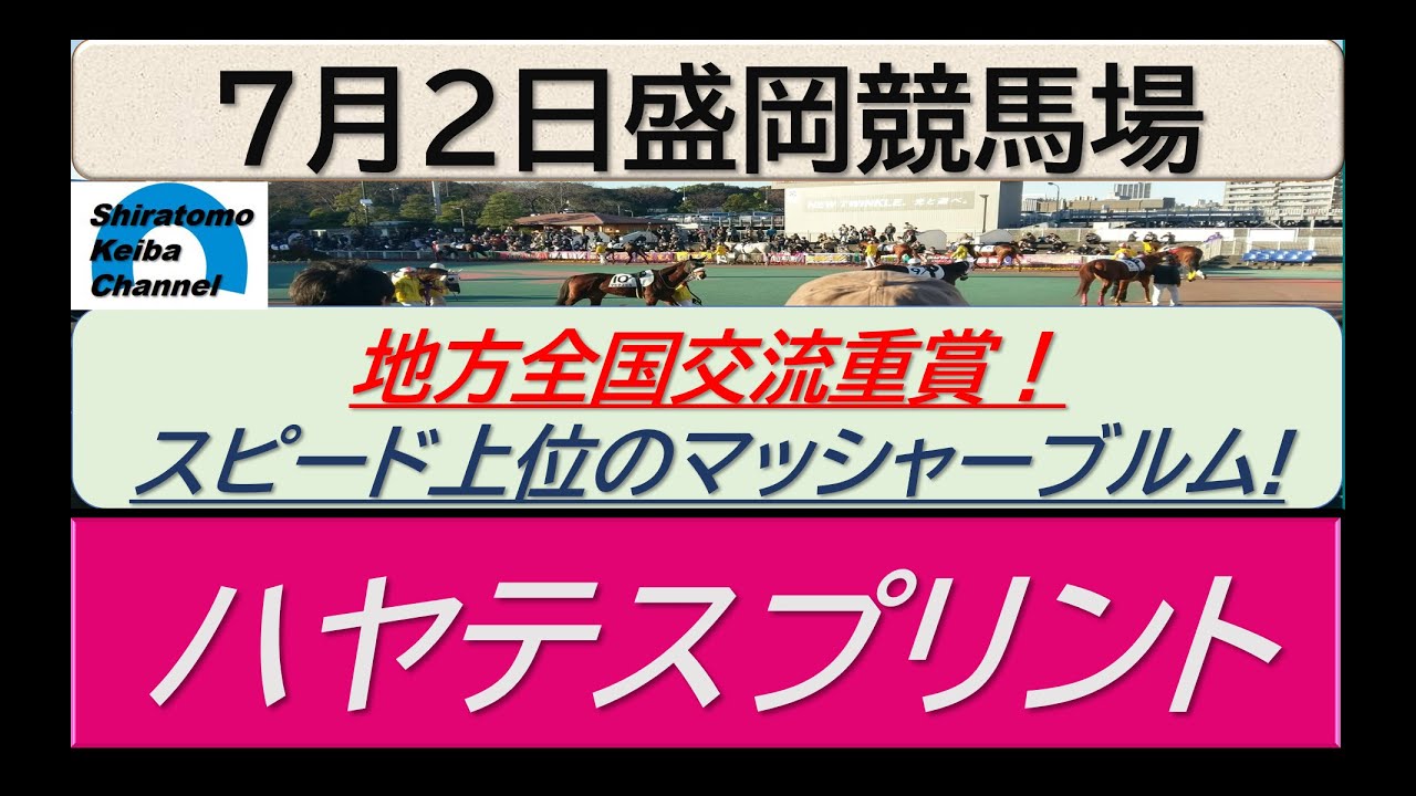 【競馬予想】ハヤテスプリント！～２０２４年７月２日 盛岡競馬場 ：７－２