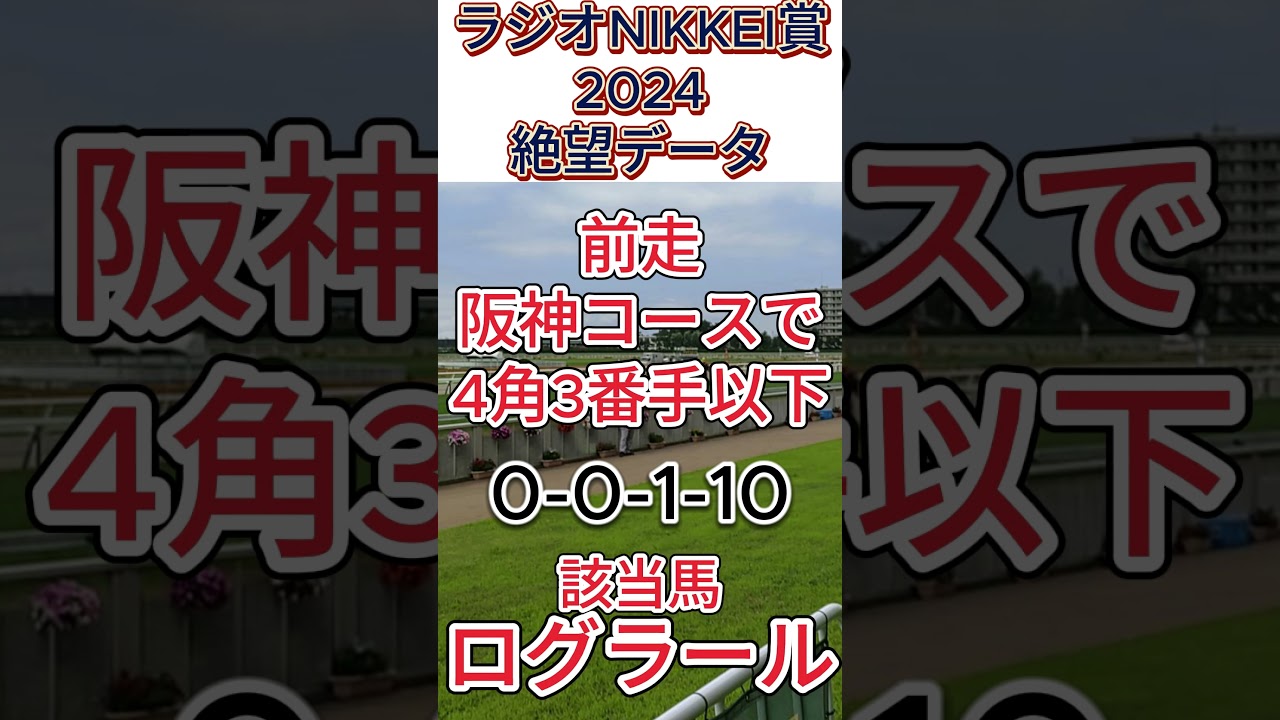 ラジオNIKKEI賞 2024　これは危険！【絶望データ】002