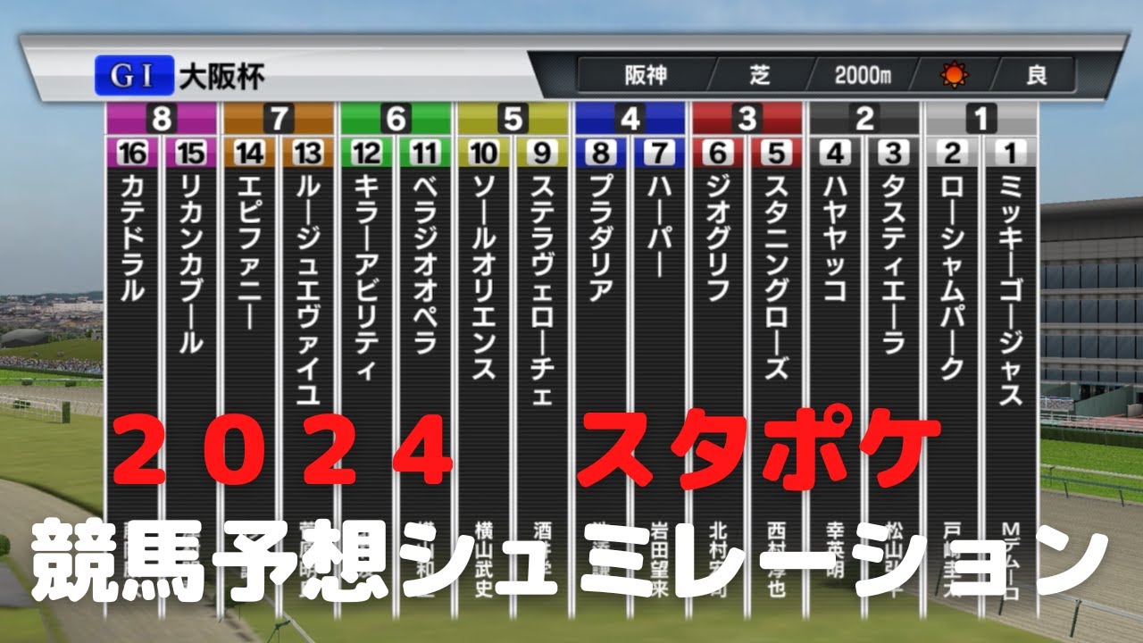 ２０２４　第６８回大阪杯　スタポケ競馬予想シュミレーション！主役不在の大混戦！