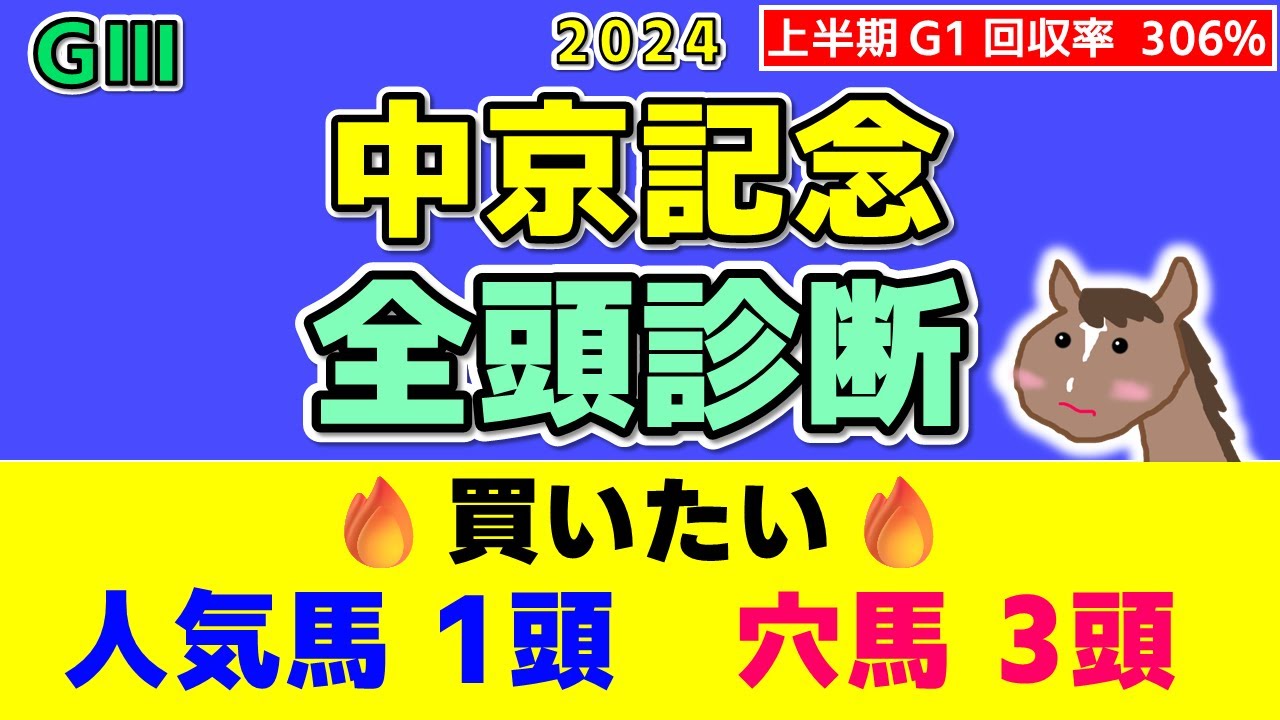 【中京記念 2024 全頭診断】買いたい人気馬１頭と買いたい穴馬３頭を紹介！