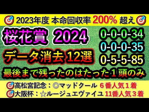 桜花賞2024 【消去データ12選】 最後まで残ったのはたった1頭のみ