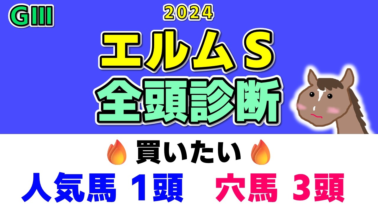 【エルムステークス 2024 全頭診断】買いたい人気馬１頭と買いたい穴馬３頭を紹介！